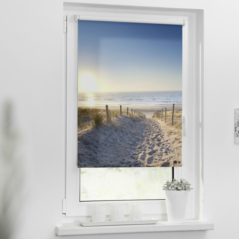 Lichtblick Rollo Klemmfix Ostseestrand Blau B: 70 cm, H: 150 cm - Bild 2