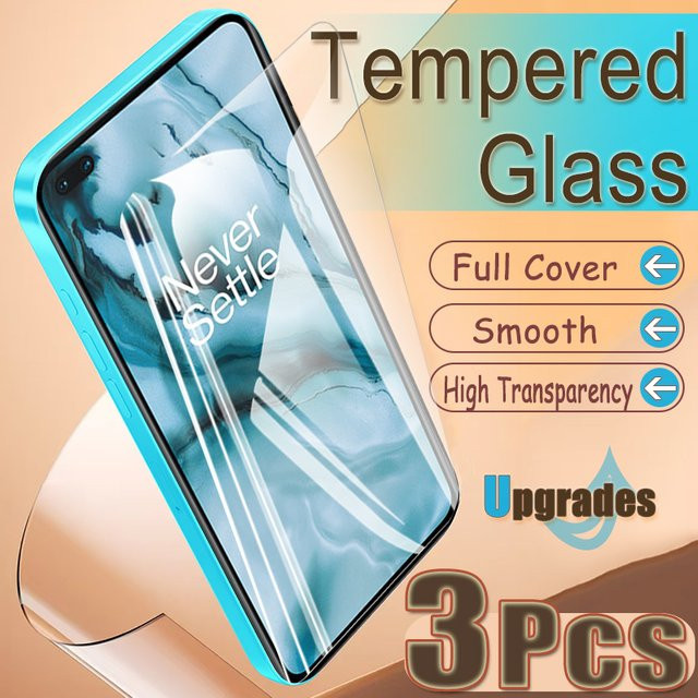 3er-Set gehärtetes Glas als Displayschutz für OnePlus Nord 1+ transparent mit Fingerabdruck-Entsperrfunktion - Bild 1