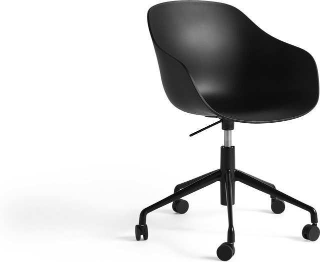 HAY About A Chair AAC 252 Designstuhl aus Polypropylen und Aluminium in Schwarz Matt mit Rollen - Bild 1