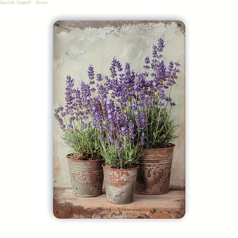 Potdemiel Klassisches 2D-Blechschild mit floralem Design in Multicolour, B/H: 30 x 20 cm - Bild 2