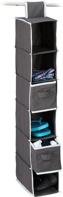 Relaxdays Hängeregal für den Kleiderschrank aus Vlies in Anthrazit, faltbar, B/T/H: 82 x 14,5 x 30 cm - Bild 1