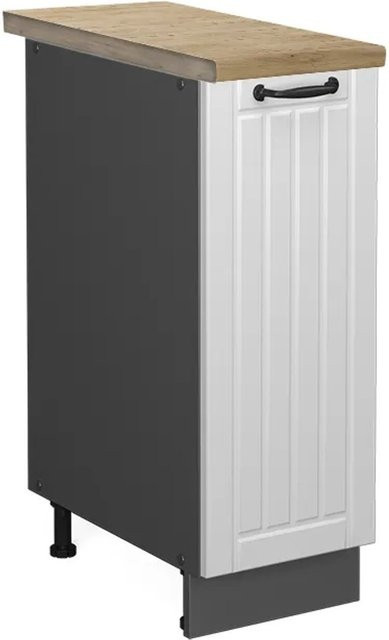 Vicco Apothekerschrank Fame-Line Wandmontage in Weiß und Anthrazit im Landhausstil, B/T/H: 60,0 x 30,0 x 82,0 cm - Bild 1