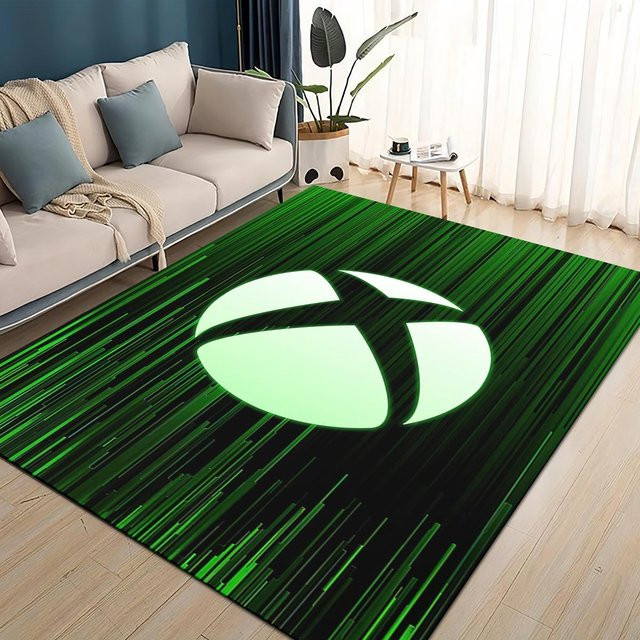 Karpetti Gaming Teppich mit Xbox Logo, grün, rutschfest und waschbar, B/T: 120 x 80 cm - Bild 1