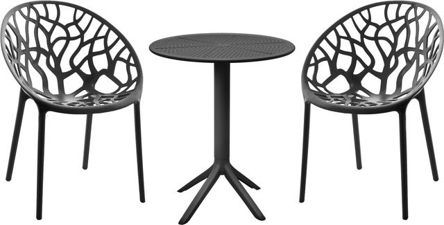 Hoscana Sitzgruppe Set Serie Hoscana mit Tisch und Stühlen in Schwarz für Esszimmer und Wohnküche - Bild 1