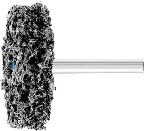 PFERD TOOLS POLICLEAN PCLZY Reinigungsvlies für Metall und Lack, Durchmesser: 50 mm, Höhe: 13 mm, Schaft-Durchmesser: 6 mm, Farbe: Schwarz/Grau - Bild 1