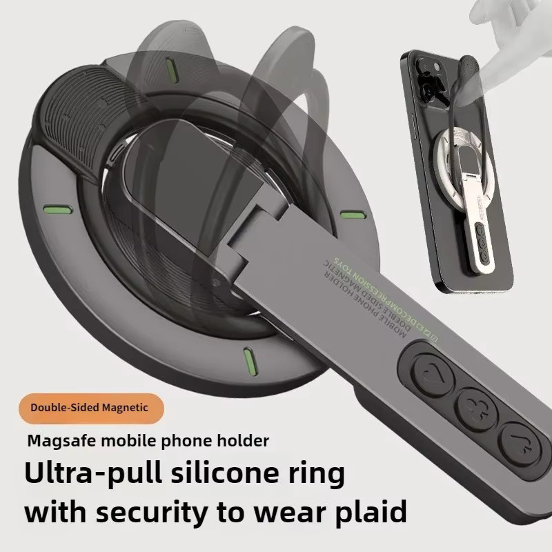 HUOMTONG Tragbarer magnetischer Telefonständer in Weiß, drehbarer multifunktionaler Handyhalter mit Ringschnalle - Bild 2