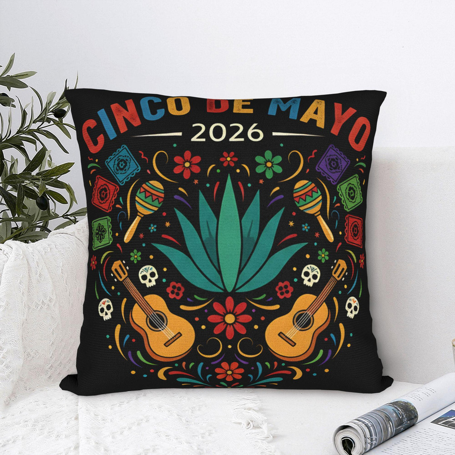Cinco De Mayo Kissenbezug mit Print in Multicolor, B/B/H: 18 x 18 x 18 cm - Bild 4
