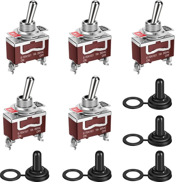 ELECAPITAL Wasserdichter Marine-Kippschalter SPST 2-polig EIN/Aus Set mit 2 oder 4 Stück für Auto und Yacht 12 V DC 30 A / 250 V AC 15 A - Bild 1