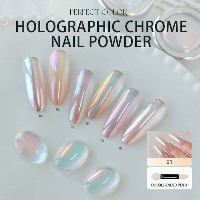 Perfect Color Nagelpulver, Weißes Perlmutt-Pigment, Metallic - Bild 1