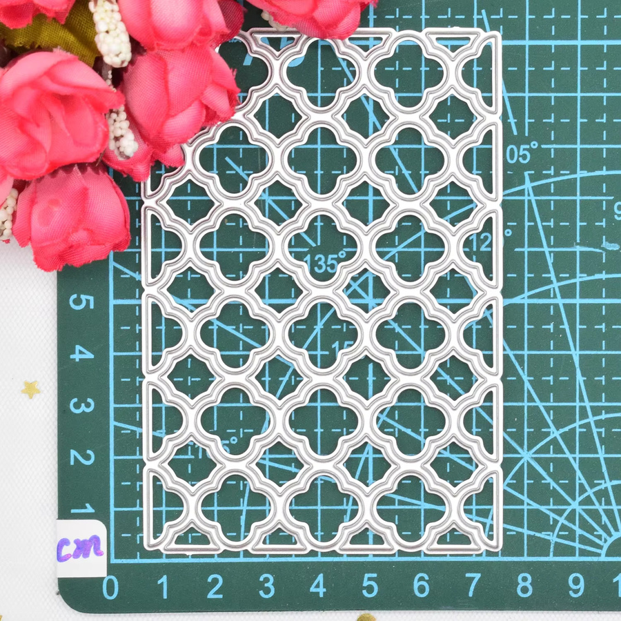 Metall Stanzform Gitter Rechteck Rahmen in Silber für DIY Scrapbooking und Bastelarbeiten - Bild 4
