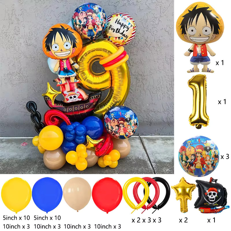 Bandai One Piece Luffy Zoro Charakter Ballons Set für Geburtstagsparty-Dekoration in Mehrfarbig - Bild 2