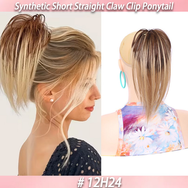 Synthetischer Haarclip-Pferdeschwanz, Haarverlängerung, Normales Haar, Unisex - Bild 1