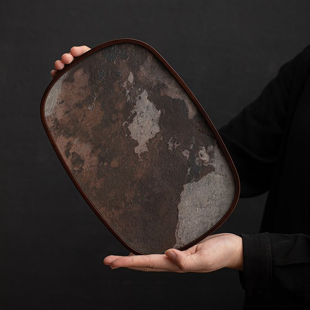 Japanisches Zen Tee-Tablett aus Schiefer für dein Kung Fu Tee-Set - Bild 1
