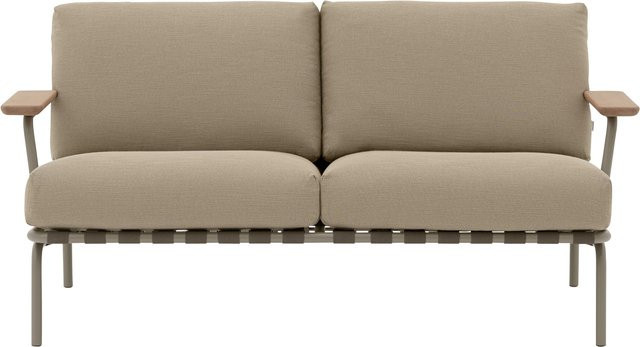 Muuto Settle Outdoor 2 Sitzer Sofa in Beige mit Polsterung und Kissen - Bild 1