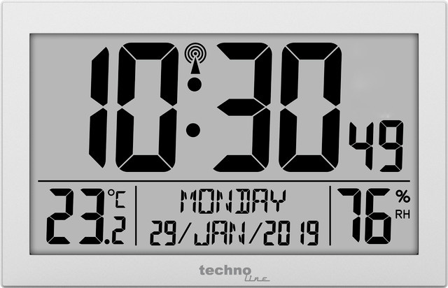 technoline WS 8016 Funkwanduhr in Weiß - Bild 1