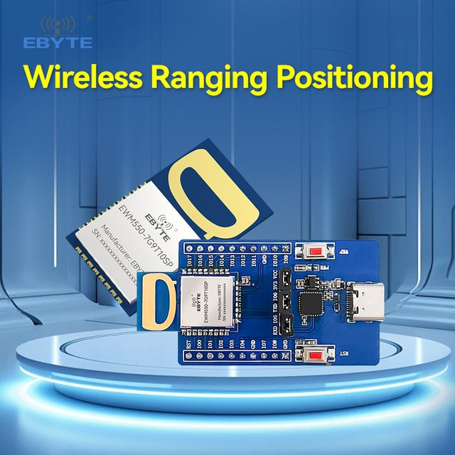 EBYTE EWM550 UWB-Modul Ultrabreitband-Entfernungsmessung und Positionierung UART CH5 CH9 SMD in Blau - Bild 1