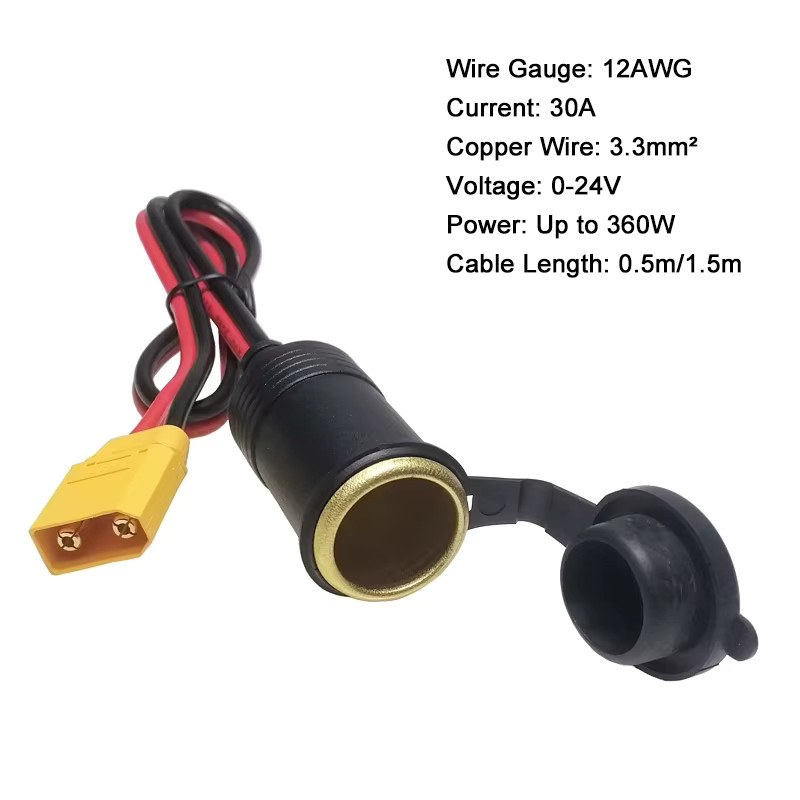 DIVEDEER XT90 Stecker und Buchse Adapter auf Reinkupfer-Zigarettenanzünder-Buchse für 24V Autoladegeräte 360W - Bild 3