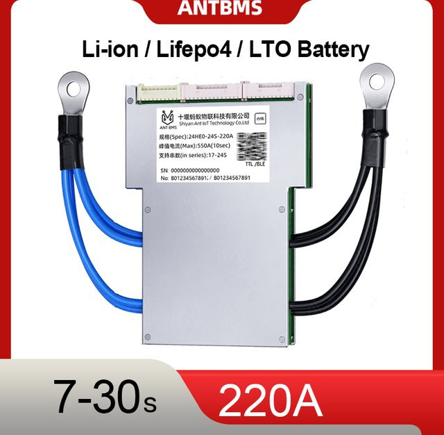 ANTBMS Smart BMS 220A mit 550A Max Entladestrom und Bluetooth für Li-Ion und LiFePO4 Batterien - Bild 1