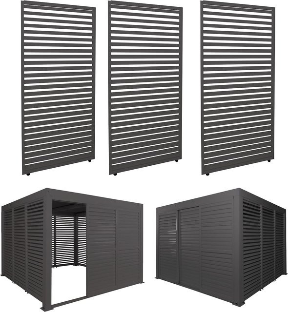 3er-Set Aluminium Paneele für Pergola MCW-L46 in Anthrazit, B/H: 204 x 271 cm - Bild 1