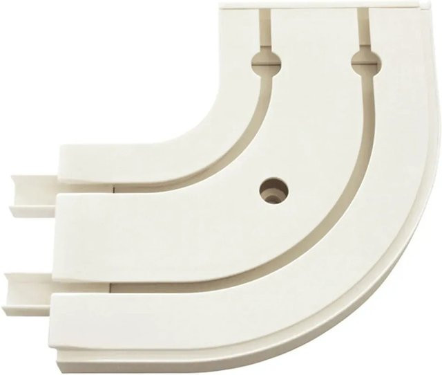 Gardinia Rundbogen GE2 2-läufig mit Endstücken Weiß B/T: 13,5 x 13,5 cm, 2er Pack - Bild 1