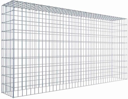 Gabiona Anbaugabione Typ 3 in Silber, 5 Gittermatten mit C-Ringen, Maschenweite 5 x 10 cm, B/H/T: 100 x 200 x 30 cm - Bild 1