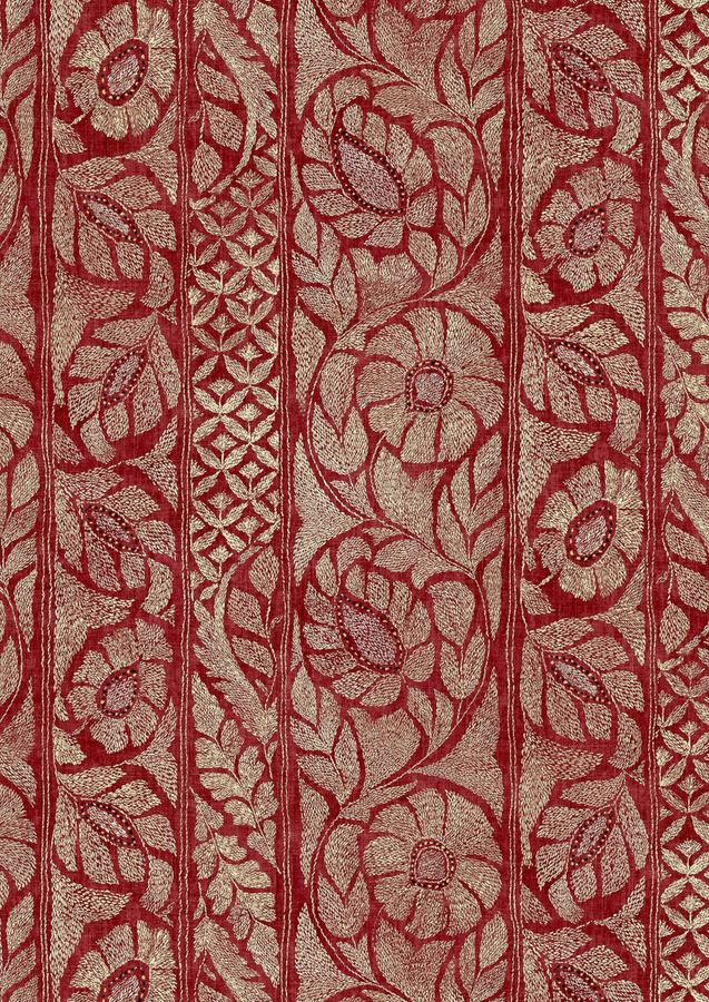 Lewis & Wood Tapete Kashmiri in Garnet Gold mit floralem und orientalischem Design - Bild 1