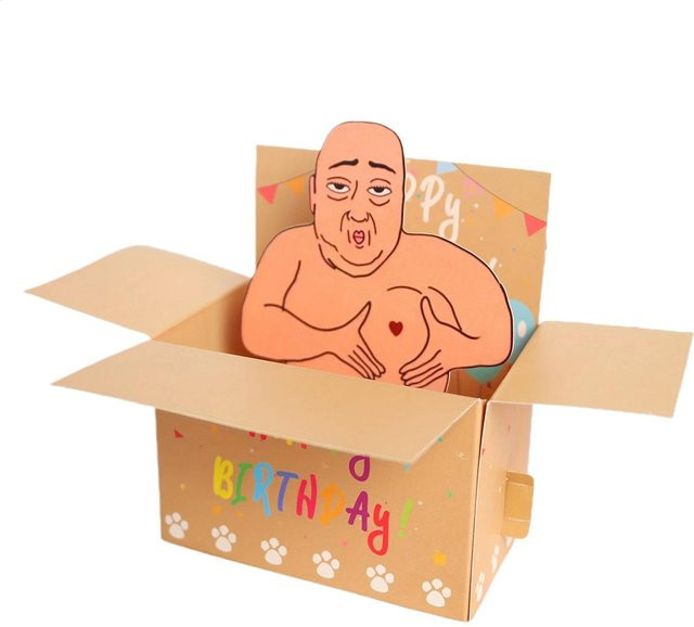 Lustige Geburtstagskarten mit humorvollem 3D-Charakterdesign, Herzballons und Konfetti in Multicolor - Bild 1