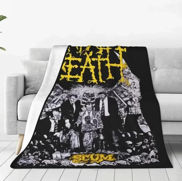 Napalm Death Black Metal Band Merch Fleecedecke in Schwarz - Bild 1