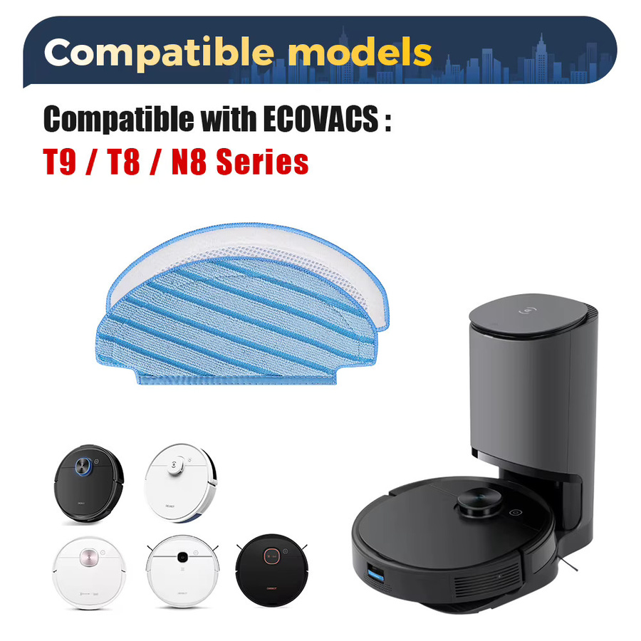 Ecovacs Ersatz-Superfaser-Wischpads für Deebot Ozmo T8 AIVI T8 Max N8 Pro Plus N8 Pro T9 in Blau - Bild 3