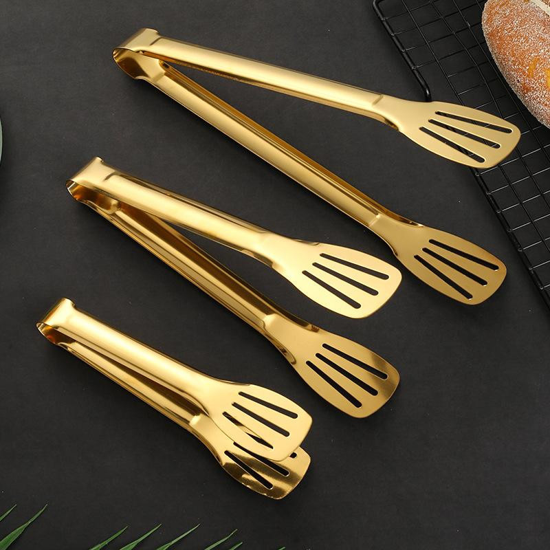Goldene Grillzange aus Edelstahl für BBQ und Küche - Bild 2