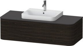 Duravit Waschtischunterschrank Happy D.2 Plus in Nussbaum gebürstet, Farbe Braun, B/T/H: 130 x 55 x 35,4 cm - Bild 1