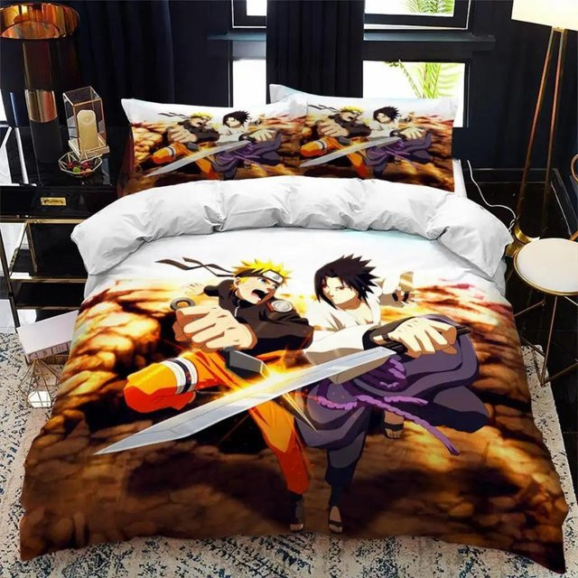 Naruto Anime Bettwäscheset von JMG Household Supplies mit Bettbezug und Kissenbezug, Mehrfarbig, B/H: 140 x 200 cm - Bild 1