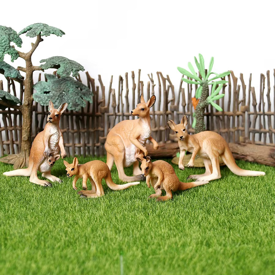 LADOFIGURES Realistische Australische Tierfiguren Set mit Emu, Koala, Schnabeltier, Känguru, Echidna und Tasmanischem Teufel als Modellfiguren für Wildtier-Spielzeug - Bild 2
