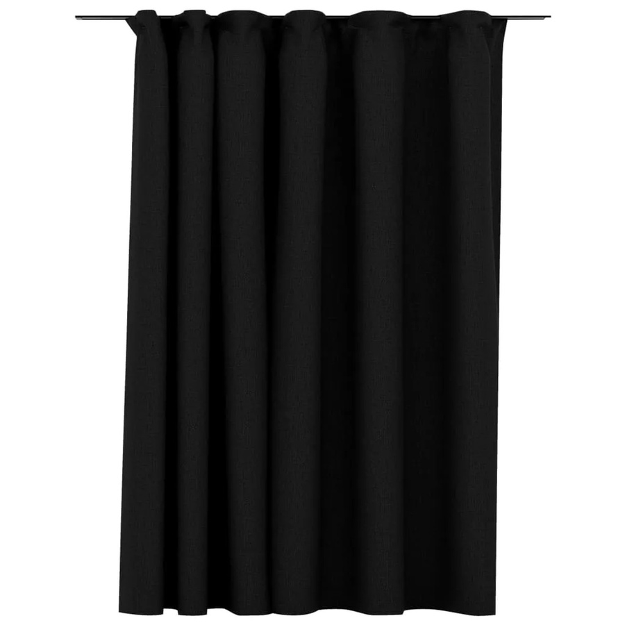 vidaXL Verdunkelungsvorhang in Leinenoptik mit Haken, Anthrazit, Breite: 290 cm, Höhe: 245 cm - Bild 2