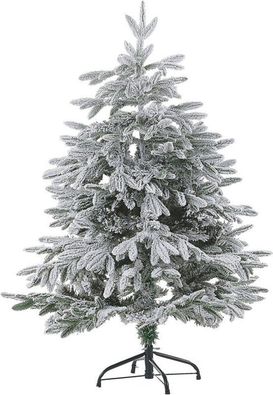 Künstlicher Weihnachtsbaum Bassie von BELIANI in Weiß und Grün mit Schnee-Effekt, Höhe: 120 cm - Bild 1