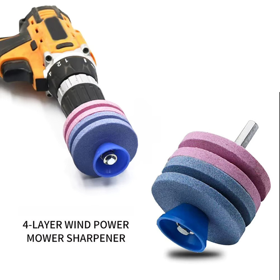 VIBRATITE Rasenmäher-Schleifscheibe als tragbarer Wetzstein in Blau und Multicolour für Elektro-Rasenmäher - Bild 6