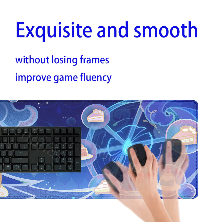 Eenehana Gaming Mousepad XXL Furina Varesa Genshin Impact Anime Design in Blau - Bild 3