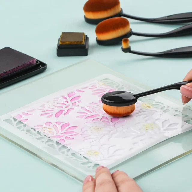 10er Set Mixer-Pinsel in verschiedenen Größen für Schablonen, Scrapbooking und DIY-Bastelarbeiten, Mehrfarbig - Bild 1