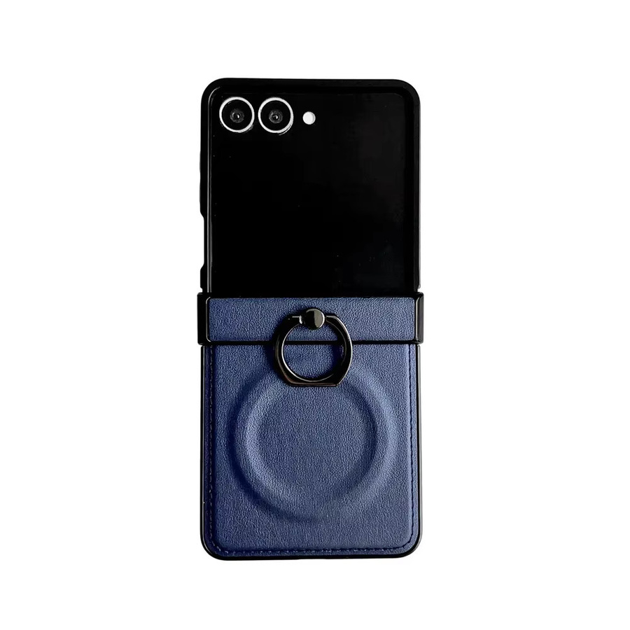 PU Leder Schutzhülle mit 360 Grad rotierendem magnetischem Ring Halter für Samsung Galaxy Z Flip 7 6 5 4 3 5G in Rot - Bild 4