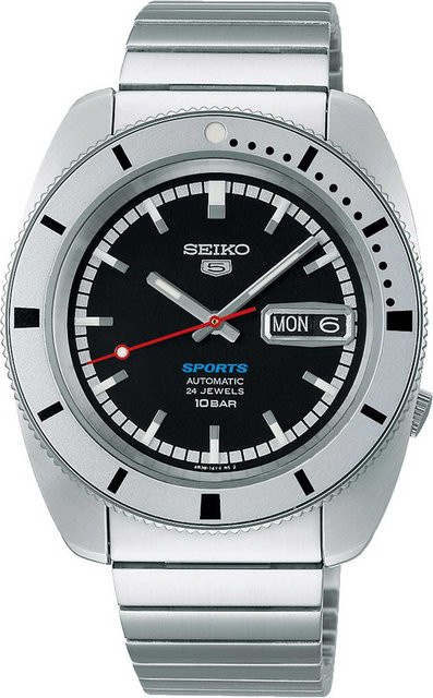 Seiko Armbanduhr, Automatik, Edelstahl, Schwarz, 39 mm, Herren - Bild 1
