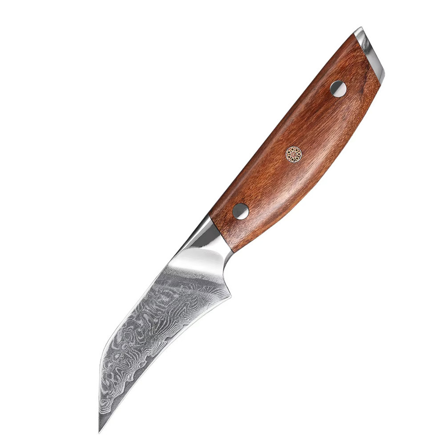 MOSTODOZO 3-Zoll-Schnabelmesser aus japanischem Damaststahl in Silber mit Holzgriff – Professionelles Schälmesser für Obst und die Kleinküche - Bild 7