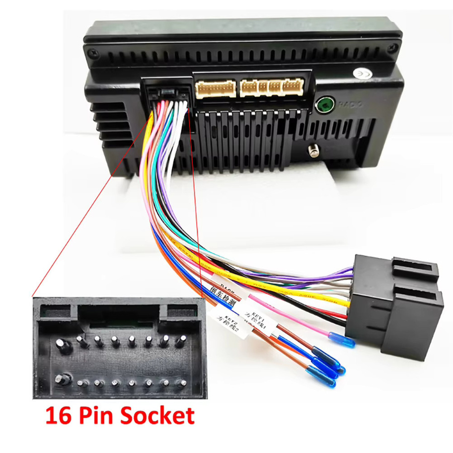 Universal Auto Stereo Radio 16 Pin ISO Kabel Adapter Stecker auf Buchse in Multicolour - Bild 3