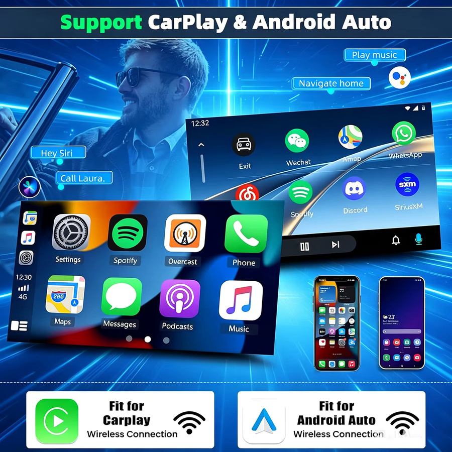 MOPECT 2Din Carplay Android Autoradio für Fiat Panda (2003-2012) mit GPS, 4G, WIFI, DAB+ und Dashcam in Schwarz - Bild 6