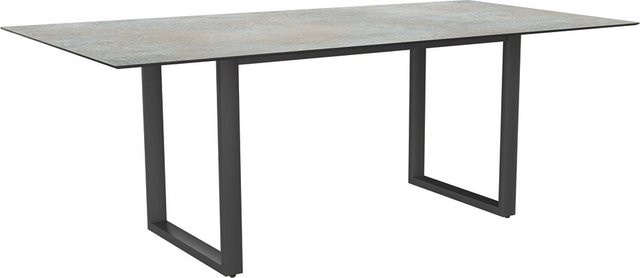 Stern Kufentisch Aluminium Graphit mit Tischplatte Silverstar 2.0 Dekor Quartz, B/T: 200 x 100 cm - Bild 1