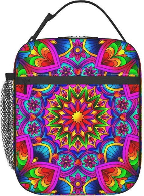 Thermische Lunchtasche mit psychedelischem Mandala-Print von Fancy Style Studio, Mehrfarbig, One Size - Bild 1