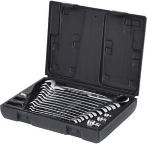 KS Tools GEARplus Ratschenringmaulschlüssel-Satz, umschaltbar, 16-teilig, silber - Bild 1