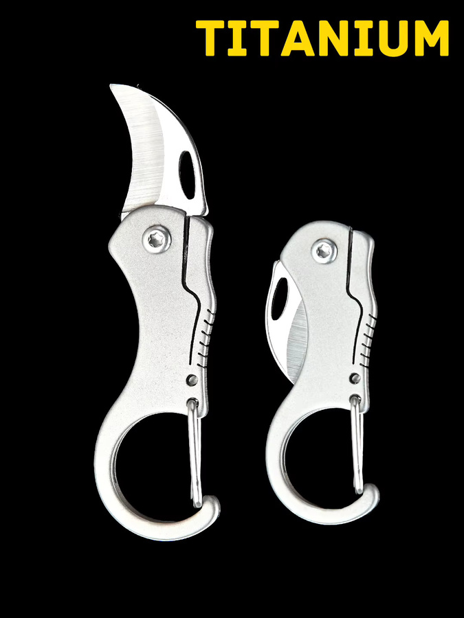 YESISOK Mini-Messer aus 7Cr Stahl-Titan-Legierung in Silber als tragbares EDC-Werkzeug und Schlüsselanhänger-Brieföffner - Bild 6