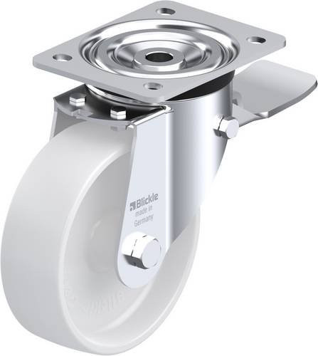Blickle Lenkrolle L-PO 150G-ST mit Feststeller in Weiß, Rad-Durchmesser: 15 cm, Tragfähigkeit: 400 kg - Bild 1