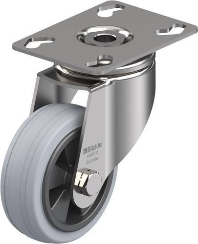 Blickle LKPXA-VPA 80G Lenkrolle aus Edelstahl in Schwarz, Grau und Silber, Rad-Durchmesser: 80 mm, Tragfähigkeit: 80 kg - Bild 1