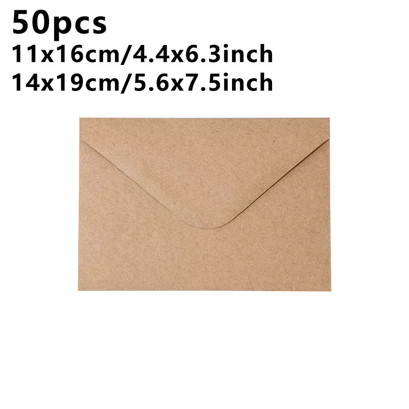 50 Stück selbstklebende Kraftpapier-Umschläge von YANWEIBAN in Braun, B: 19 cm, H: 14 cm - Bild 3